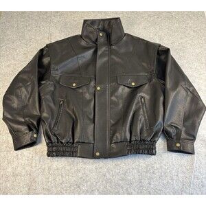 Laughter And Youth L&Y Black Faux Leather Moto Riding Jacket Mens XL NWOT